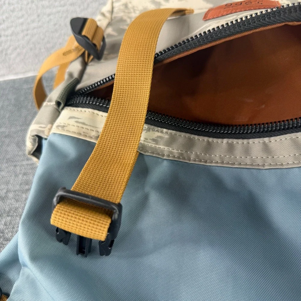 Topo Designs Rover Pack Backpack Unisex Blue Tan Camo Canvas Laptop Bag